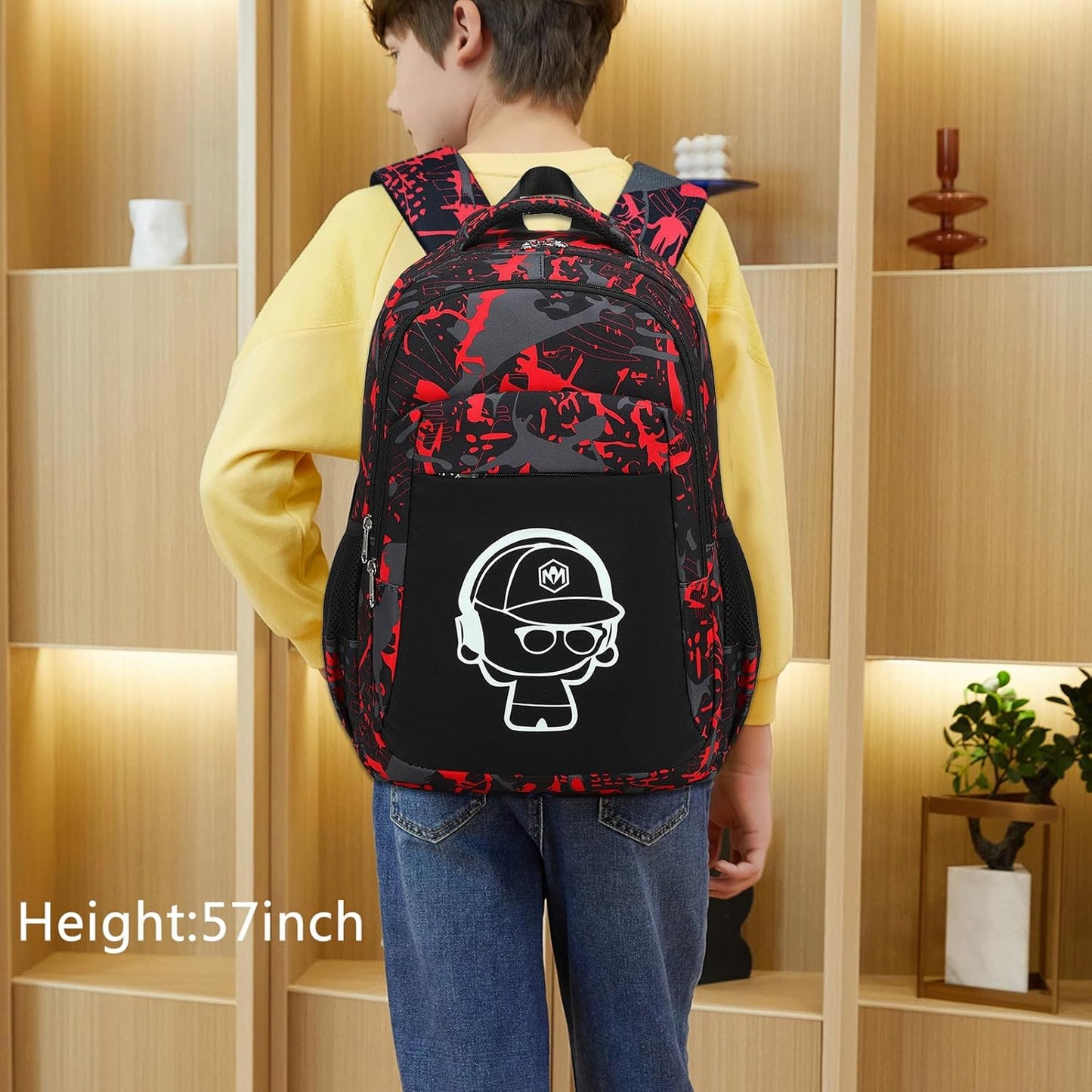LEDAOU School Backpack for Boys Girls Kids Bookbag Elementary Primary Middle School Bag Travel Back Pack for Ages 6-14