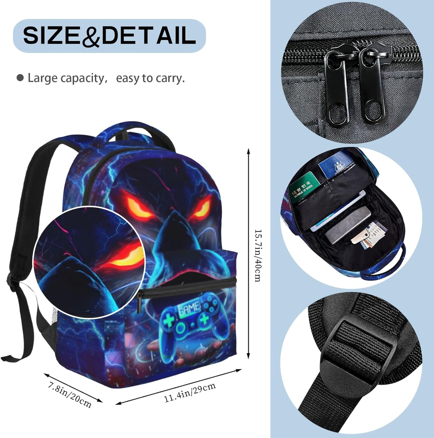 Boys Backpack for Kids School Game Boy Backpacks for Children Teens Elementary Middle School Boys Backpacks Ages 8-16 Gaming Waterproof Lightweight Backpack