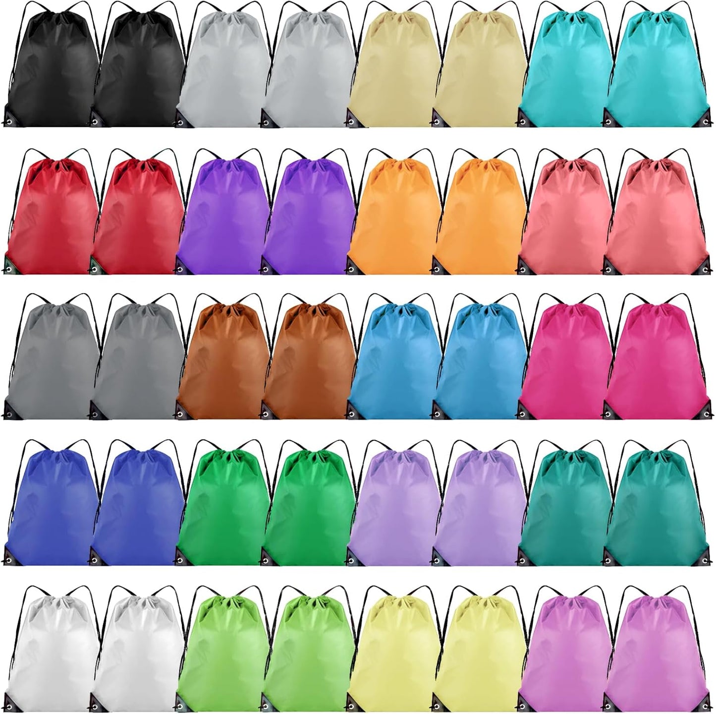 40 Pieces Drawstring Backpack Bulk Cinch Sackpack Ployster Drawstring Bags for Gym Party Trip(20 Colors)