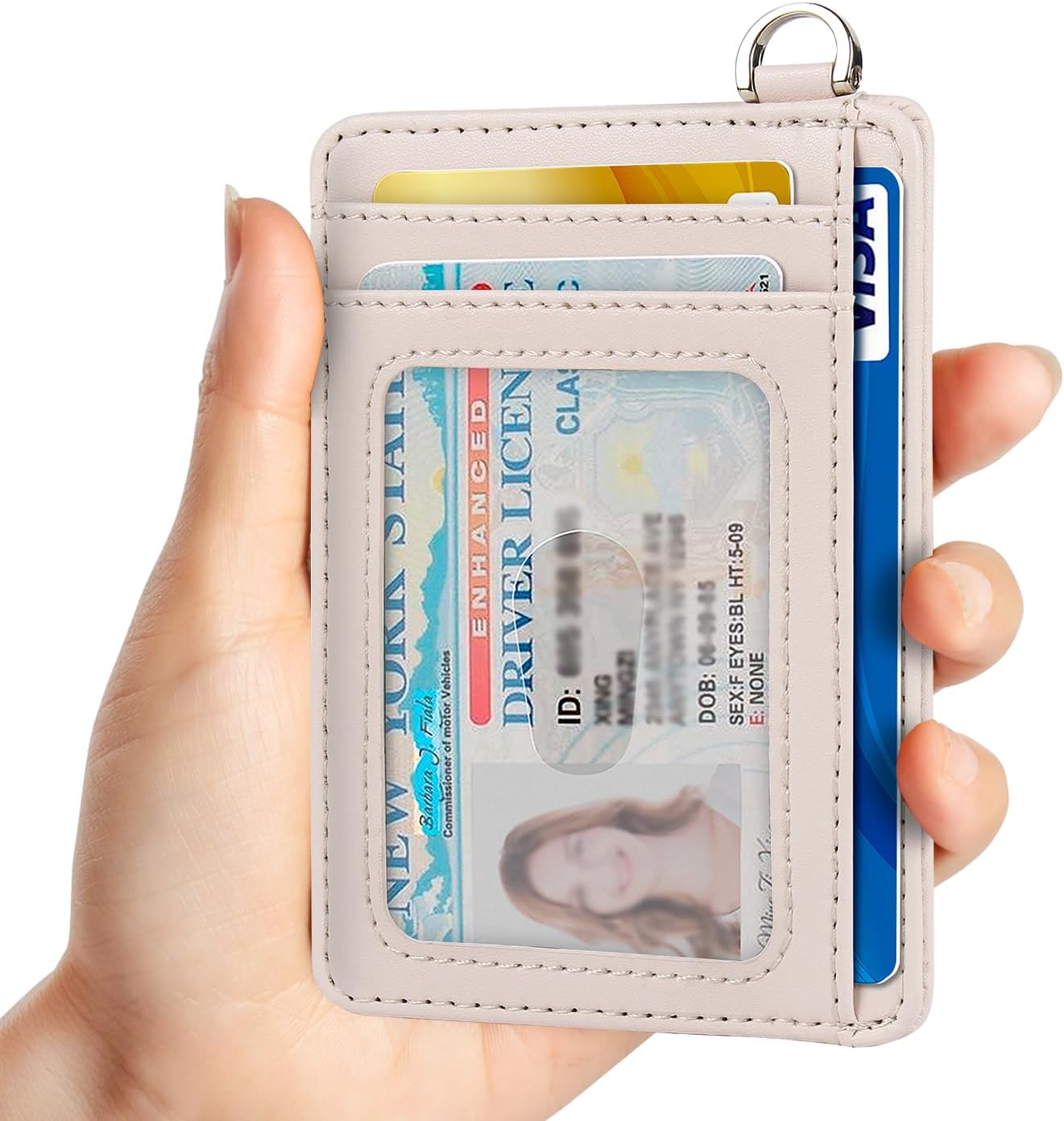 EcoVision Slim Minimalist Front Pocket Wallet, RFID Blocking Credit Card Holder Wallet with Detachable D-Shackle for Men Women