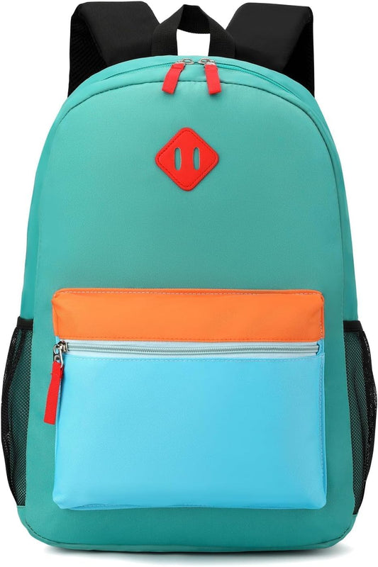 Kids Backpack Kindergarten Toddler School Backpacks 3-6 Years for Boys and Girls with Chest Buckle (Lake Green Blue, Medium-15 H)
