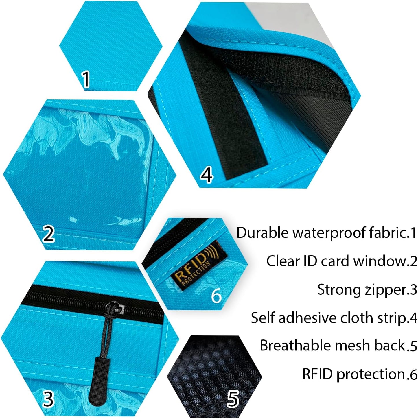 RFID Blocking Travel Neck Wallet Pouch and Passport Holder, Travel Neck Pouch Passport Holder for Women & Men - Light Blue