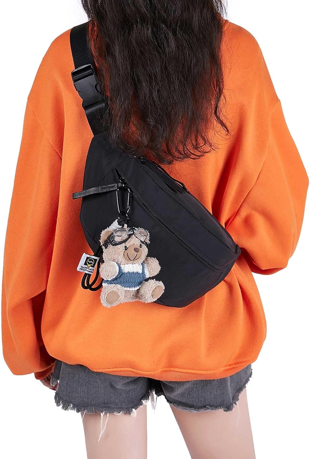 Women Sling Bags Girl Fanny Pack Crossbody Handbag Men Shoulder Bag Unisex Classic Nylon Waist Packs Purse Hiking Chest Bag, Easy Carry Any Phone,Wallet