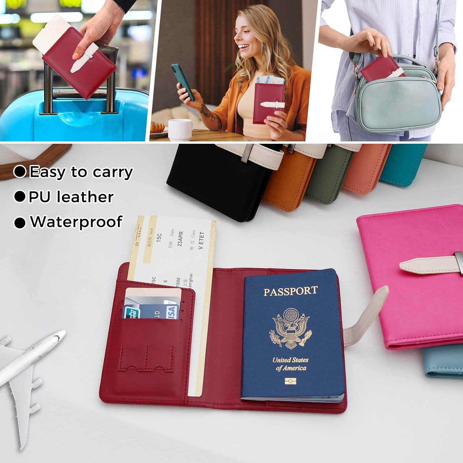 Passport Holder with Airtag for Women/Men,Airtag Passport Wallet for Travel,Cute Passport Holder