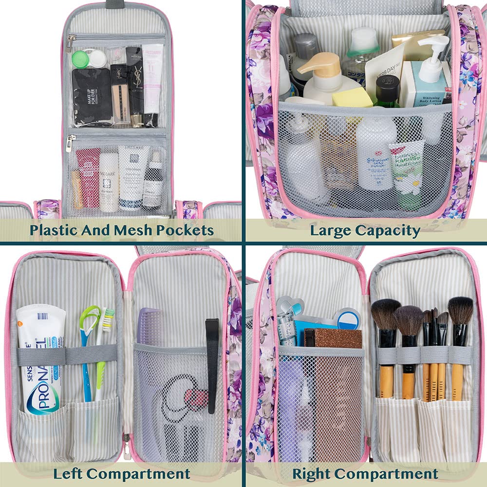 PAVILIA Extra Large Toiletry Bag Travel Bag for Women Men, Hanging Cosmetic Organizer, Water