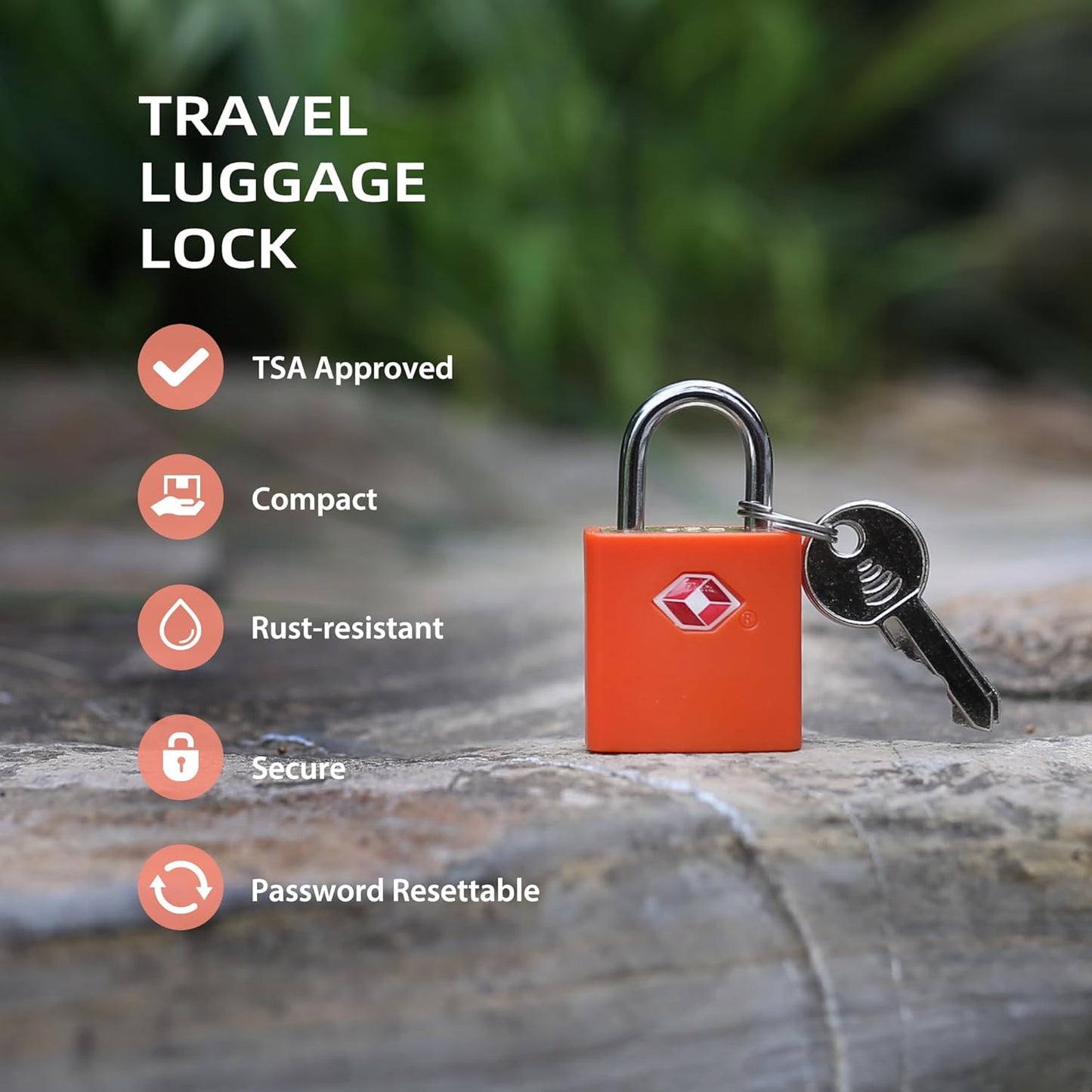 Luggage Locks TSA Approved Travel Essentials, Small Padlock with Key, TSA Locks for Luggage