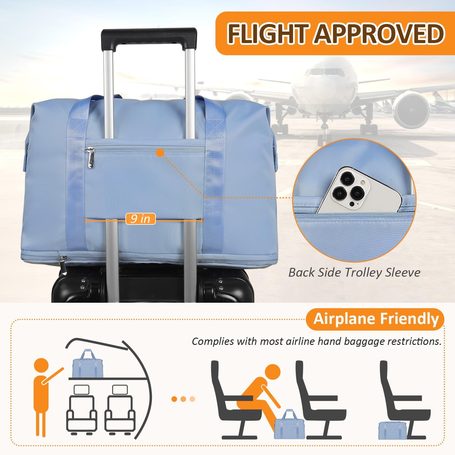 Expandable Travel Duffle Bags Weekender Overnight Bags for Women Men Hospital Bag for Women Labor