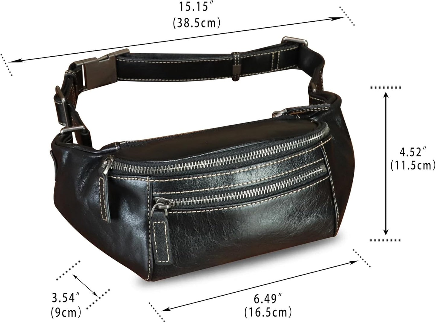 Genuine Leather Fanny Pack for Women and Men Vintage Real Leather Waist Bag Hip Bum Crossbody Sling Bag
