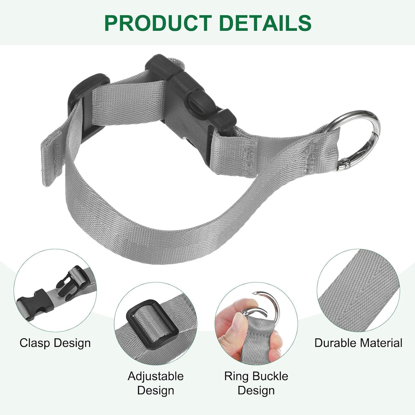 3-Pack Add A Bag Luggage Strap, Adjustable Suitcase Belt for Connecting Handbag/Backpack/Jacket, Luggage Connector [Dark Gray]