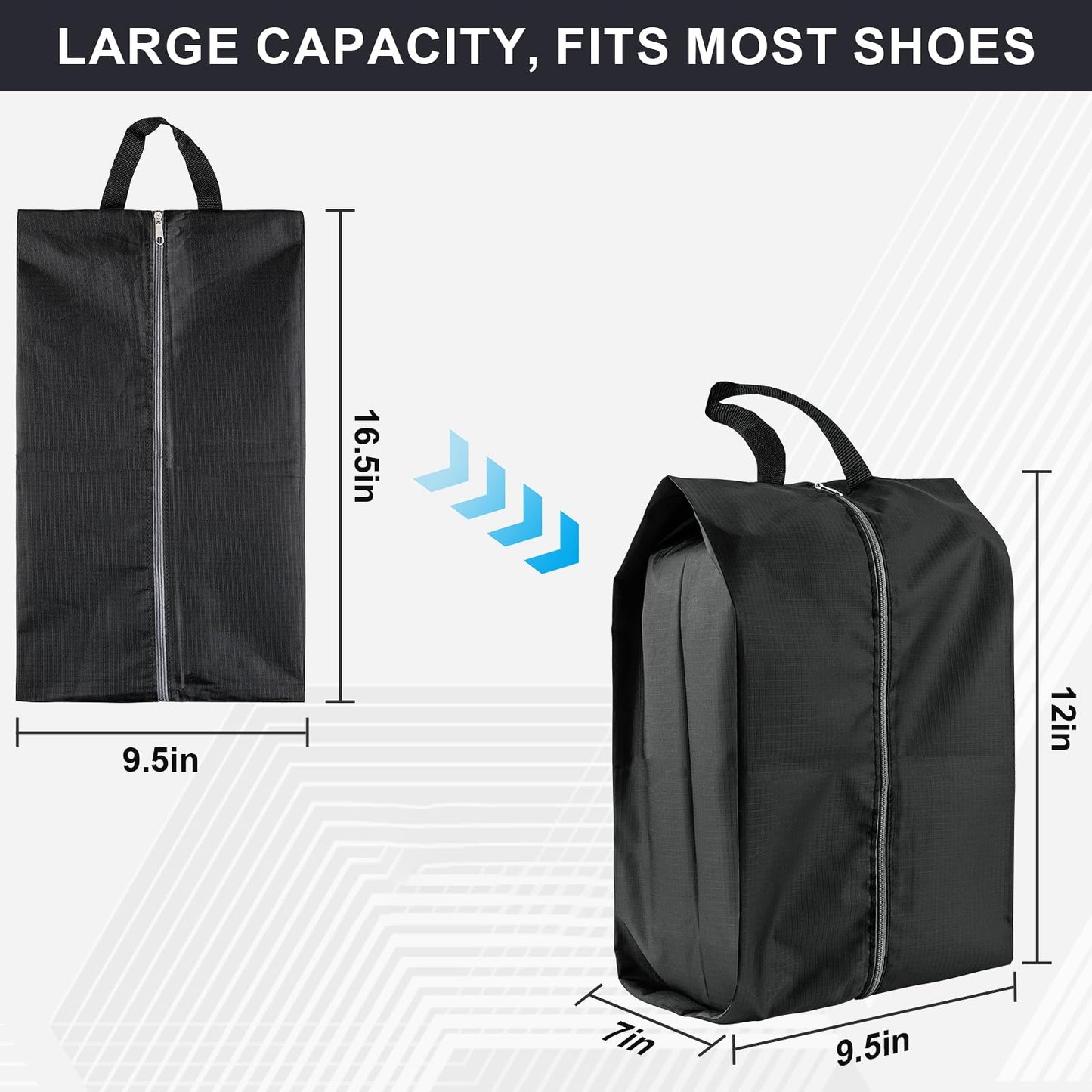 Shoe Bags for Travel, 4 Pack Extra Durable Travel Shoe Bags for Storage and Packing, Reusable