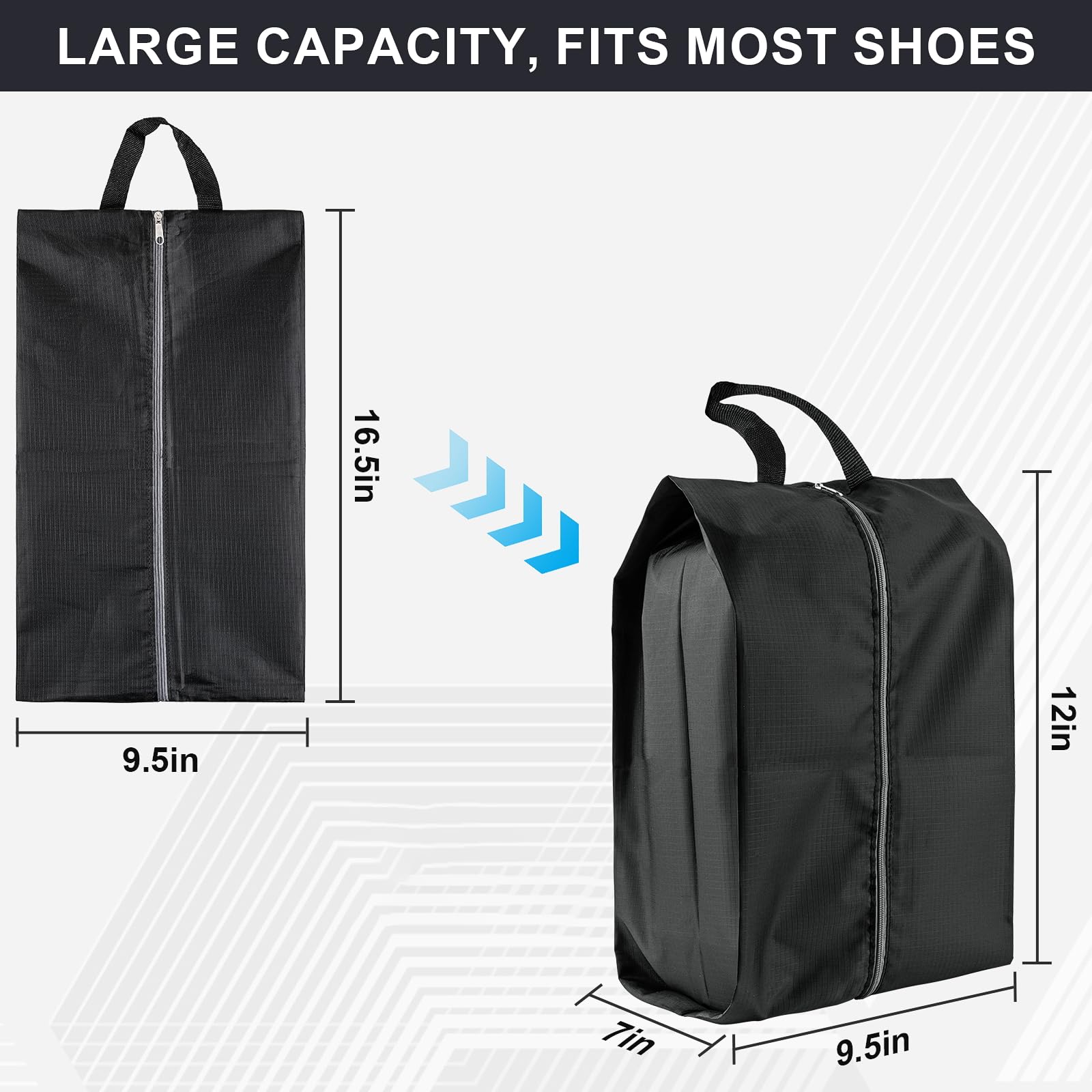 Shoe Bags for Travel, 4 Pack Extra Durable Travel Shoe Bags for Storage and Packing, Reusable