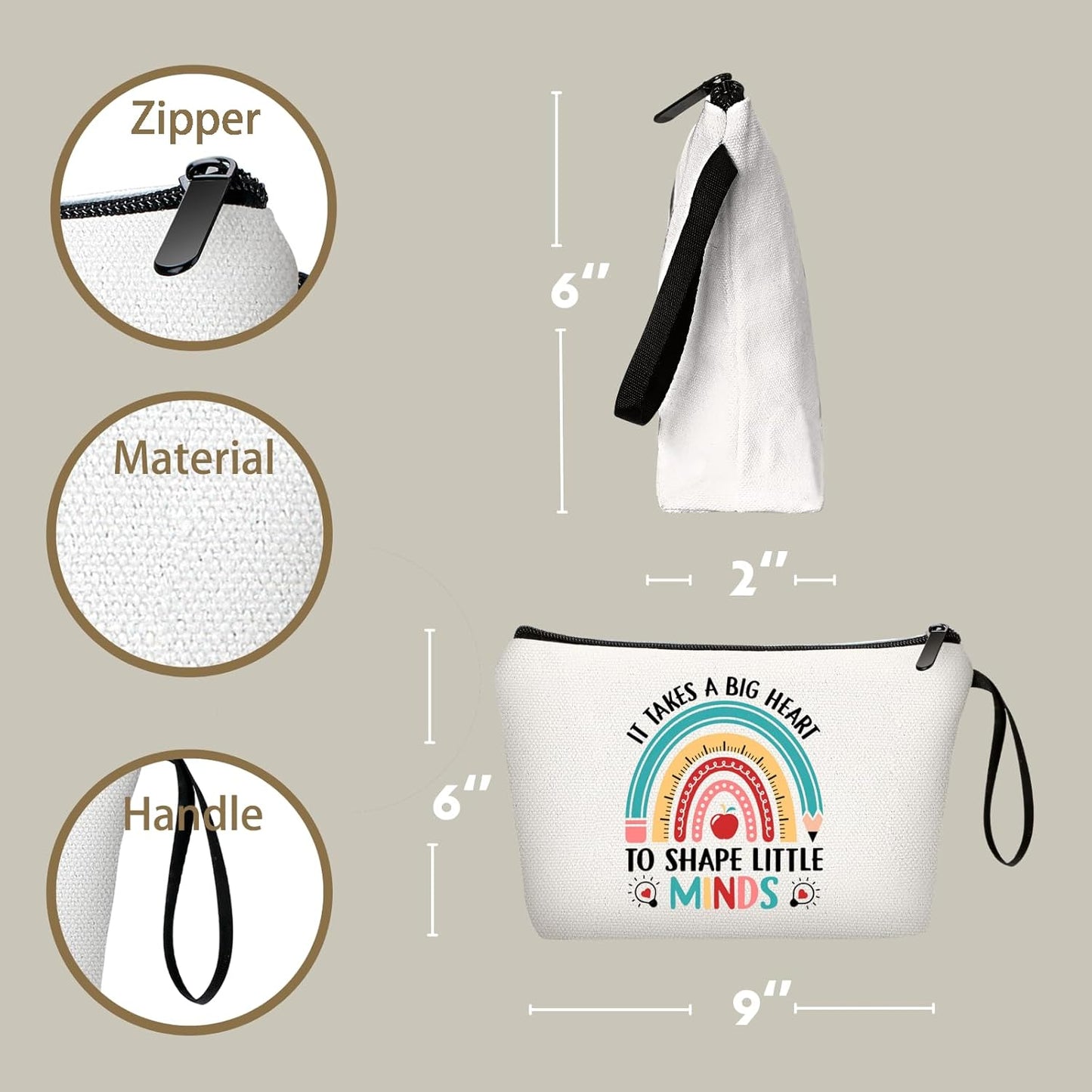 Teacher Appreciation Graduation Gifts for Women New Daycare Future Teacher Unique Small Makeup Cosmetic Bag