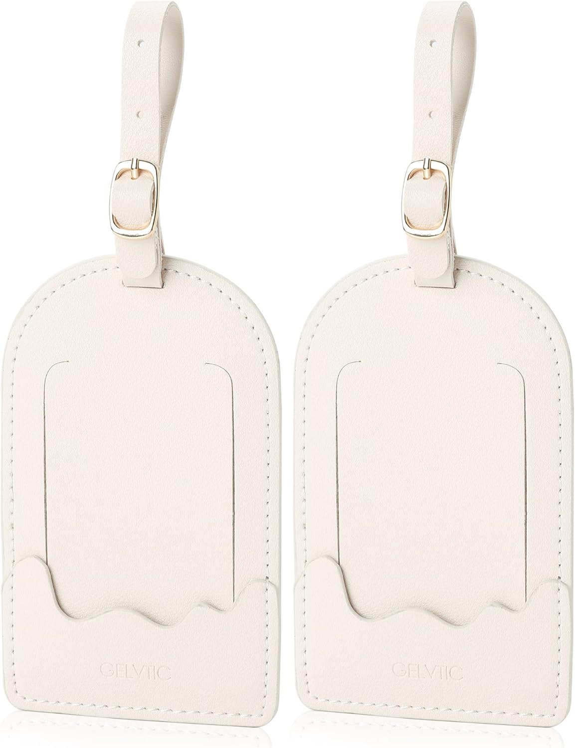 Faux Leather Luggage Tags for Suitcase Tag Set Privacy Protection with Identifie Name Lable ID Card Baggage tag for Men Women Travel Accessories, 2/4 Pack (LT07-White)