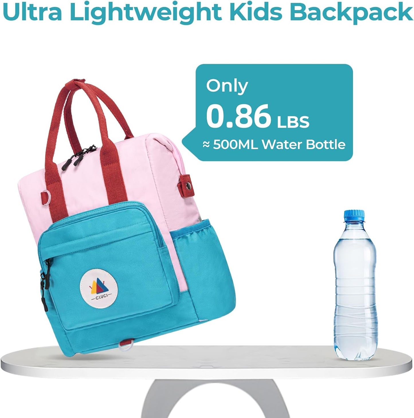 CLUCI Toddler Backpack, Multi Color, Unisex, 11 x 4.5 x 13 Inch, 1 Liter, Preschool Kindergarten