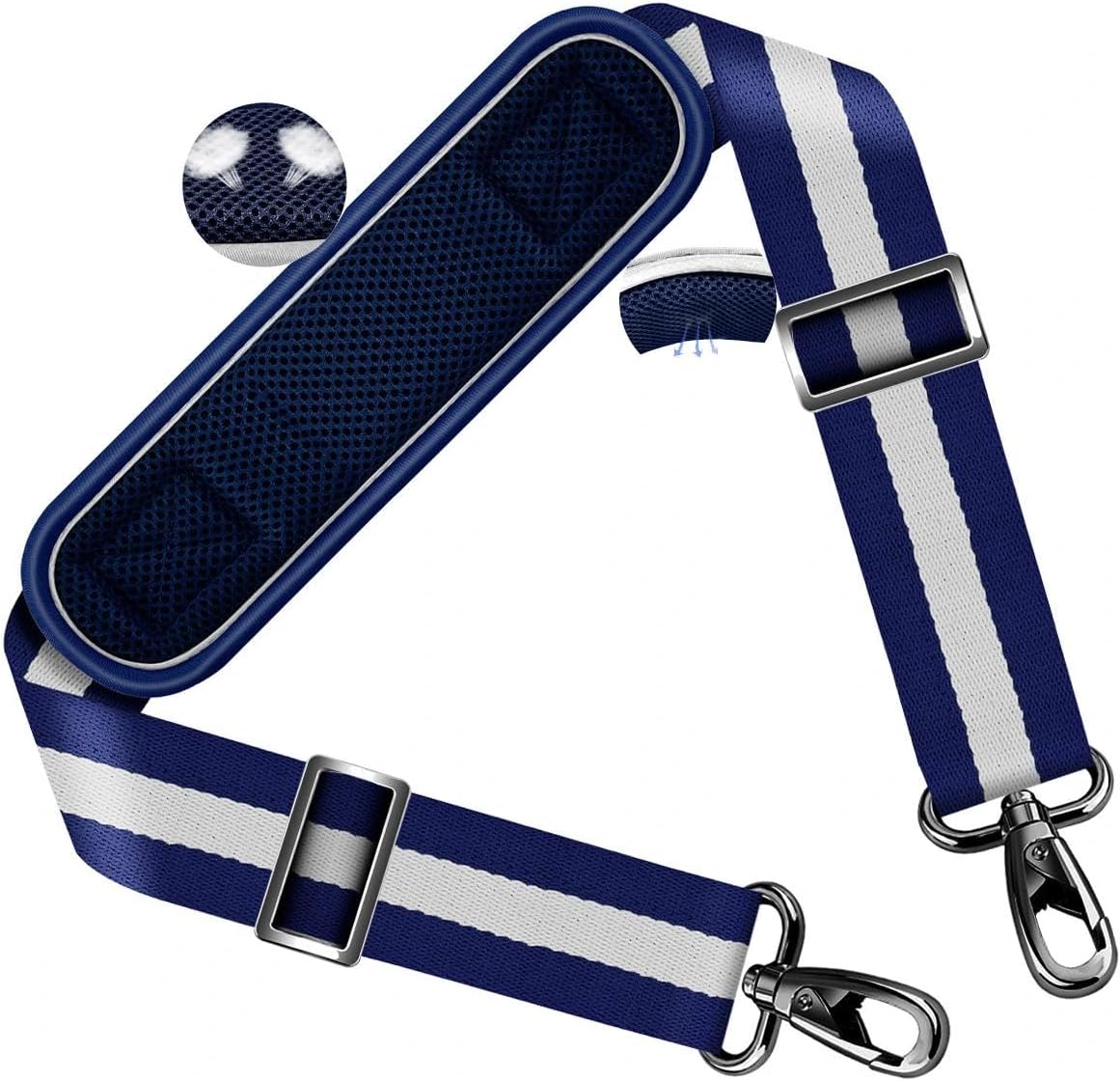 ZINZ Shoulder Strap 58" Ultra-Thick Fixed Padded and Adjustable Buckles Crossbody Strap for Briefcase Laptop Bag Luggage