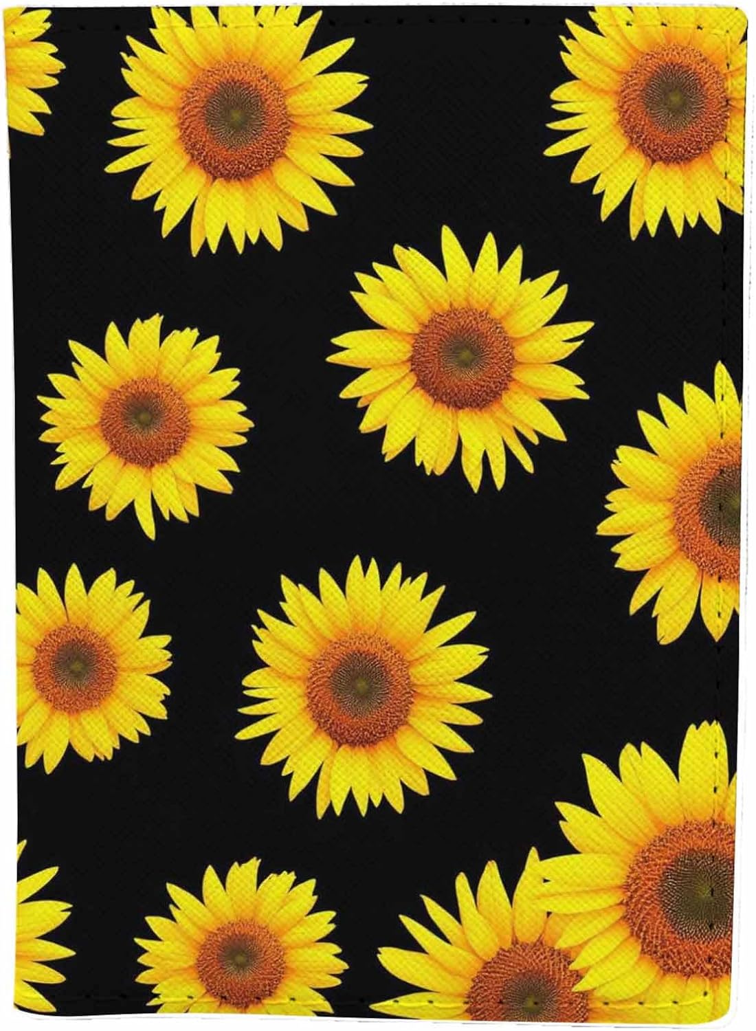 Sunflower Passport Holder for Travel Yellow Bloom Floral Petals PU Leather Passport Cover Wallet Cute Passport Card Holder for Women and Men