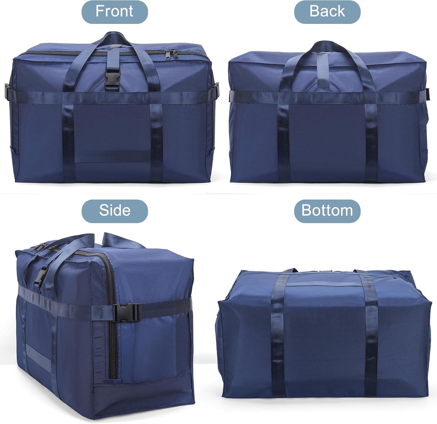 80L Foldable Travel Duffle Bag for Men and Women - Large Collapsible Duffel Bag - Waterproof Overnight Weekender Bag for Travel, Moving