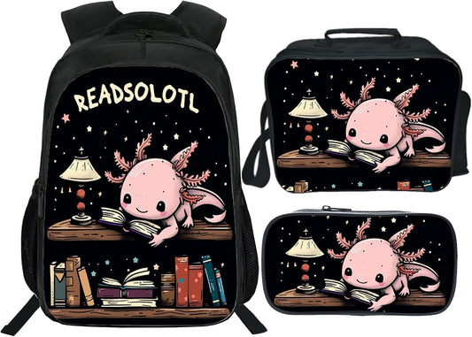 Kids Backpack School Bookbag 16inch Schoolbag With Lunch Box Bag And Pencil Case Set For Boys Girls