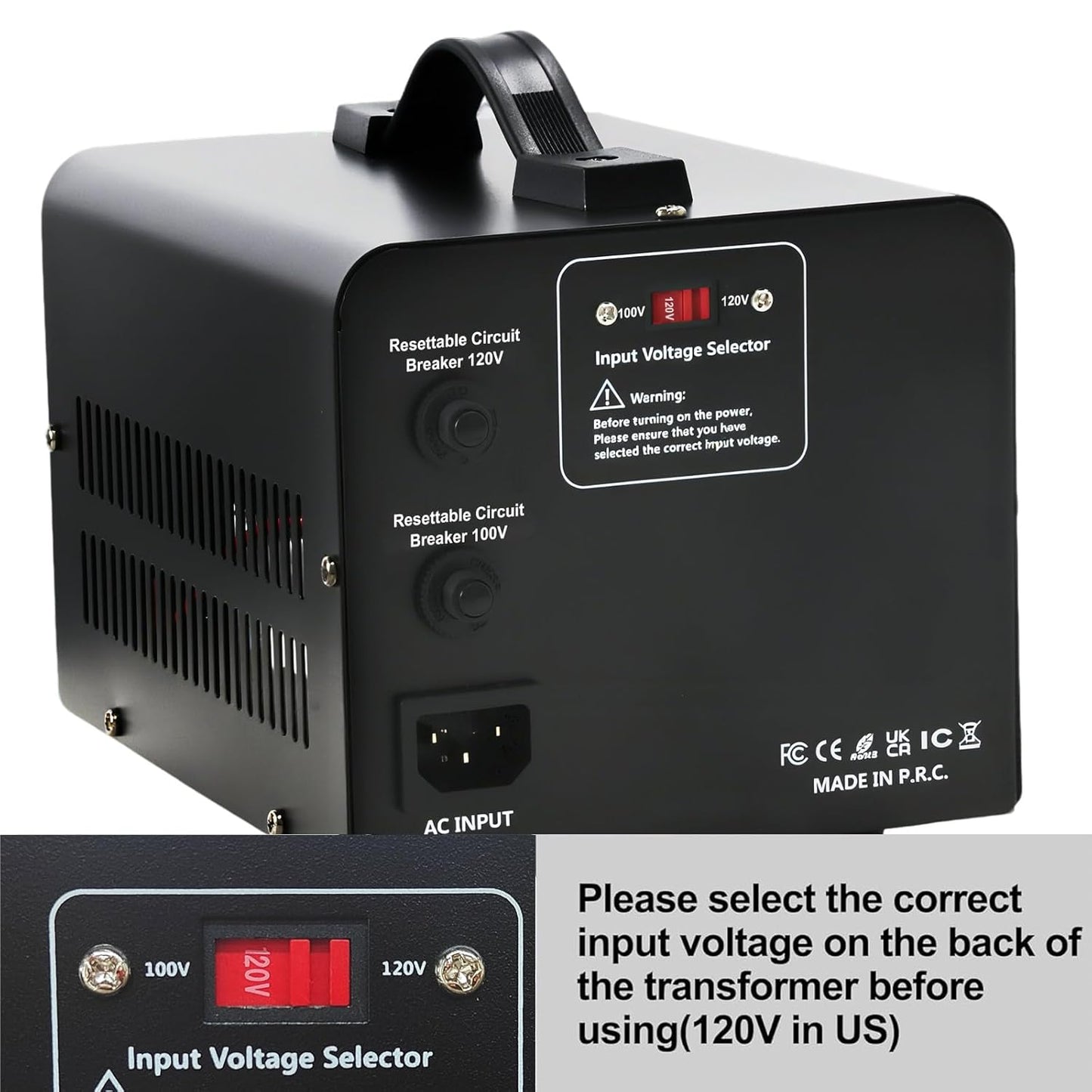 Yinleader 1000W US 120V to 100V JP Japan Voltage Converter Step Down/Up Transformer Ideal for Japanese Turntable/Rice Cooker/Mochi Maker/Player/Cassette Deck/Heater/dehumidifier/Slot Machine, etc.
