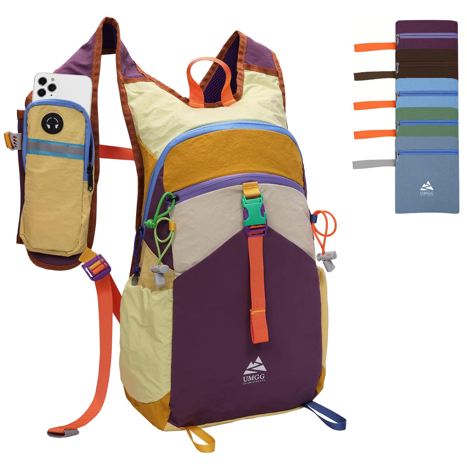 UtiaMiaoGonGo 15L Small Hiking Backpack Travel Daypack Colorful Lightweight Packable Foldable
