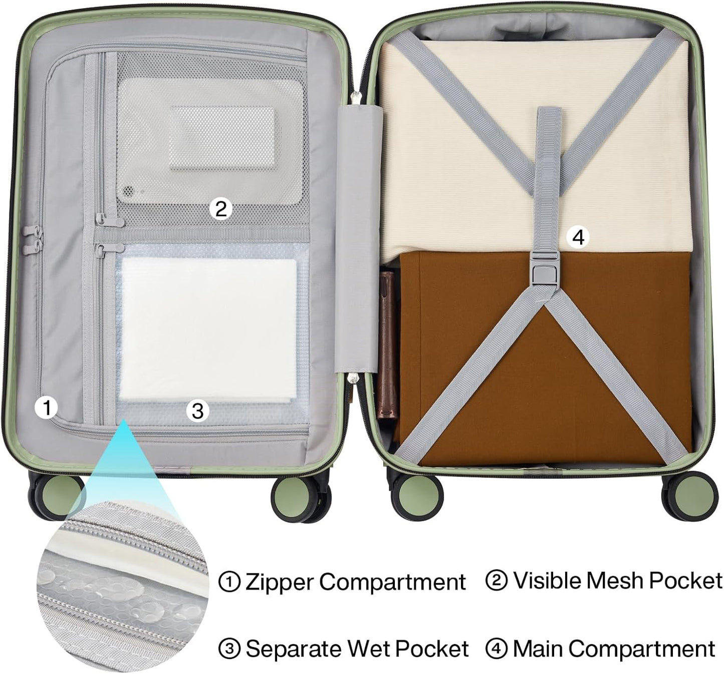 Hanke 28 Inch Luggage with Spinner Wheels Lightweight PC Hard Shell Suitcases, Large Checked