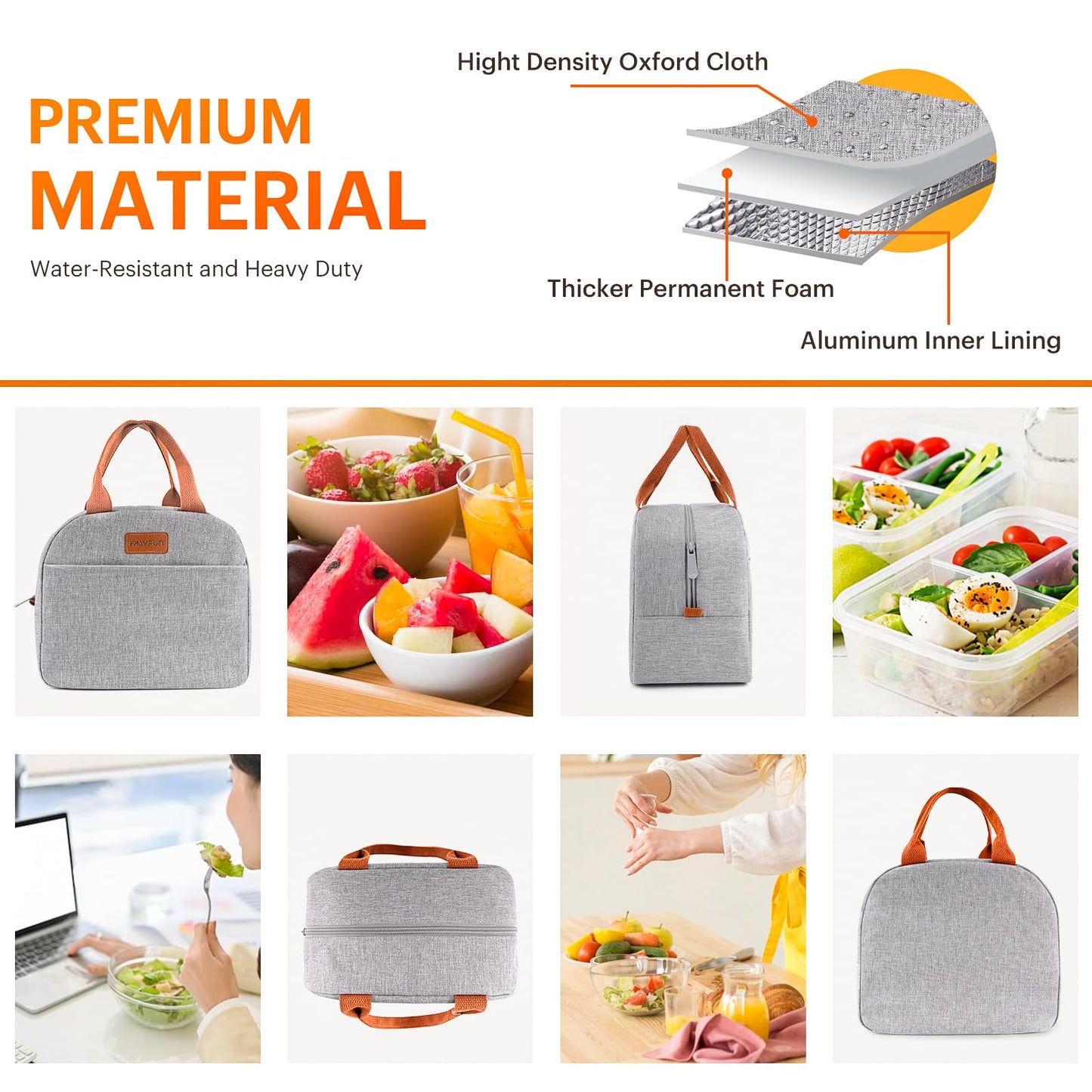 Lunch Bag for Women & Men Adult Insulated Lunch Box, Small Leakproof Cooler Food Lunch Containers
