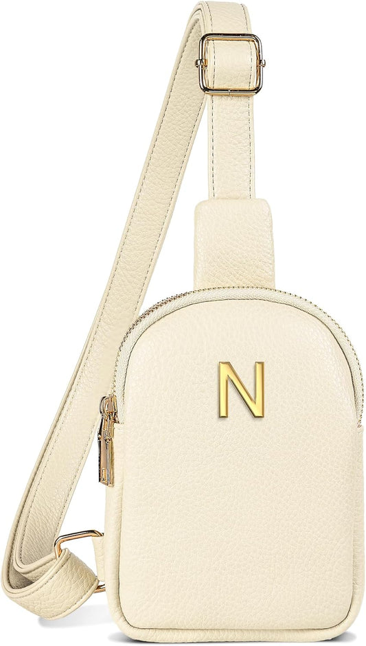 Gifts for 6 7 8 9 10 11 12 13 14 15 16 Year Old Girls, Initial Cross Body Fanny Pack, Cute Sling Purse for Teens, Travel Crossbody Bags for Daughter Granddaughter, Tween Girls Trendy Stuff