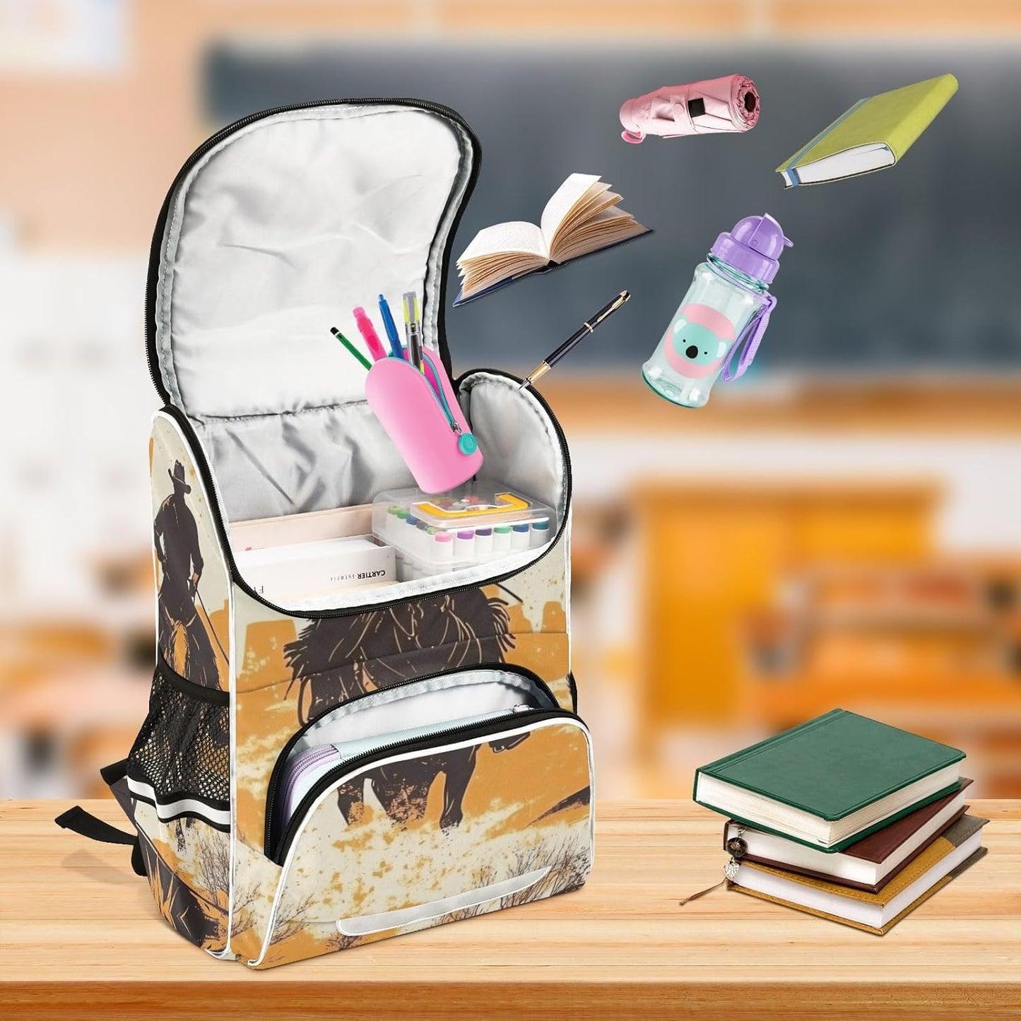 Western Cowboys Cute Backpack For Girls Kids Backpack Boys Teen School Bag Bookbag Travel Daypacks