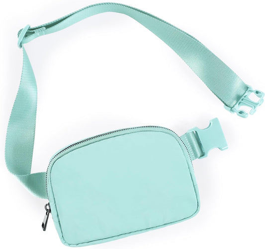 ODODOS Unisex Mini Belt Bag with Adjustable Strap Small Fanny Pack for Workout Running Traveling Hiking, Icing Blue