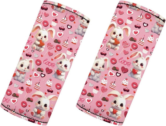 Bunny Luggage Handle Wraps for Suitcase Love Luggage Identifiers Set of 2 Pcs Luggage Handle Protector Teens Adults Travel Accessories