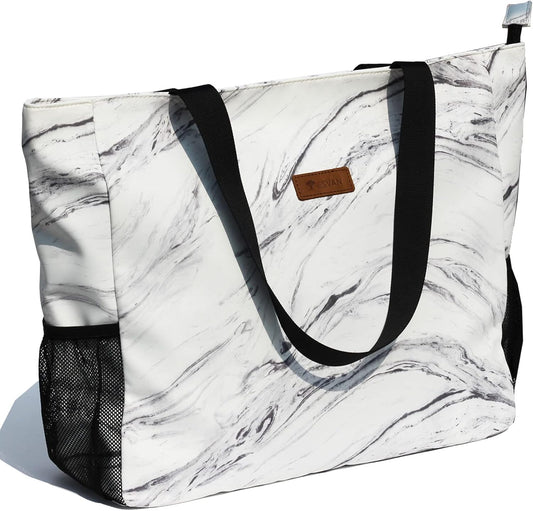 LARGE BEACH BAG Water Resistant Lightweight 20 inch Women Oversize Tote Bag for Gym Beach Travel Pool Yoga Nurse