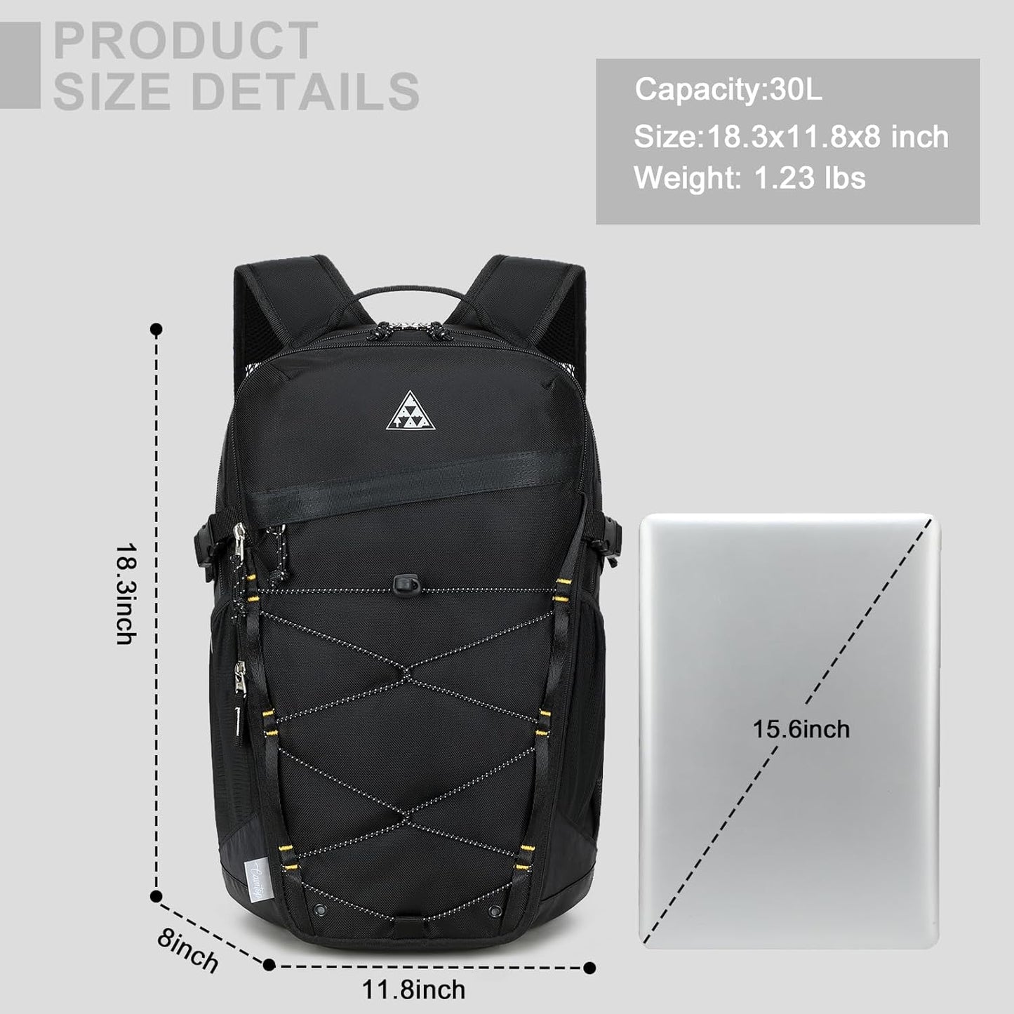 CAMTOP Casual Backpack for Men Women Expandable Travel Backpacks for Commuter Fit 15.6 Inch, Water Resistant Bookbag