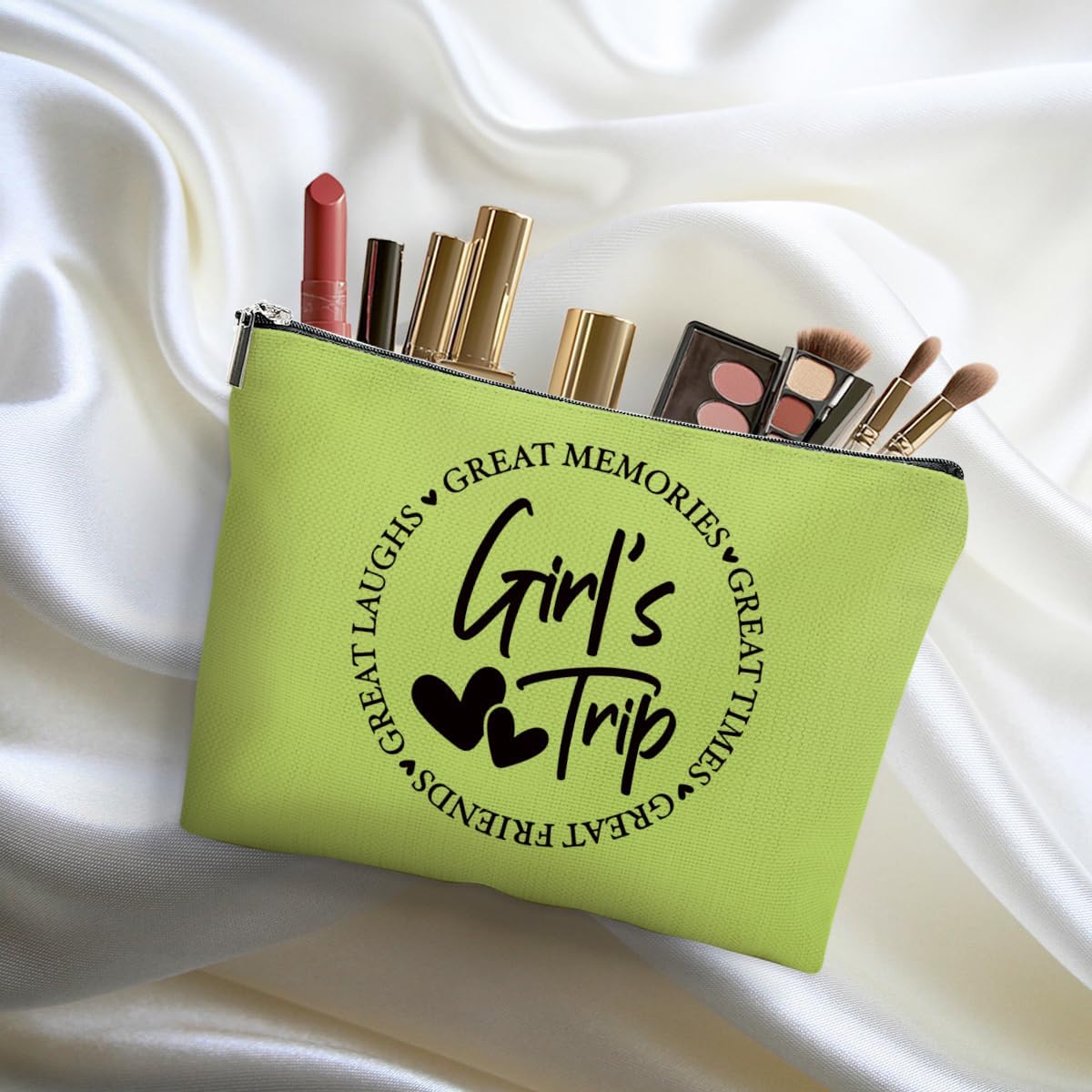 5Pcs Girls Trip Gifts Favors, Girls Weekend Gifts Makeup Bag, Bestie Gifts Weekend Bag Vacation 2025 Cosmetic Bag, Friendship Gifts for Women Bestie Friend, Graduation Wedding Gifts Toiletry Bag