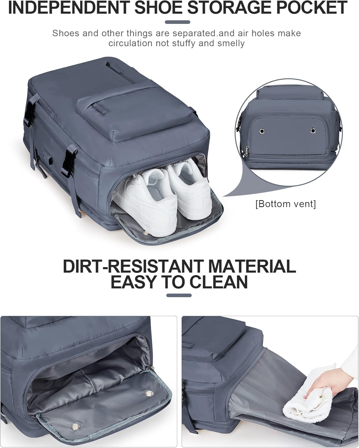 WONHOX Large Travel Backpack Carry on Flight Approved Laptop Work Business Backpack for Women Men Mochila de Viaje