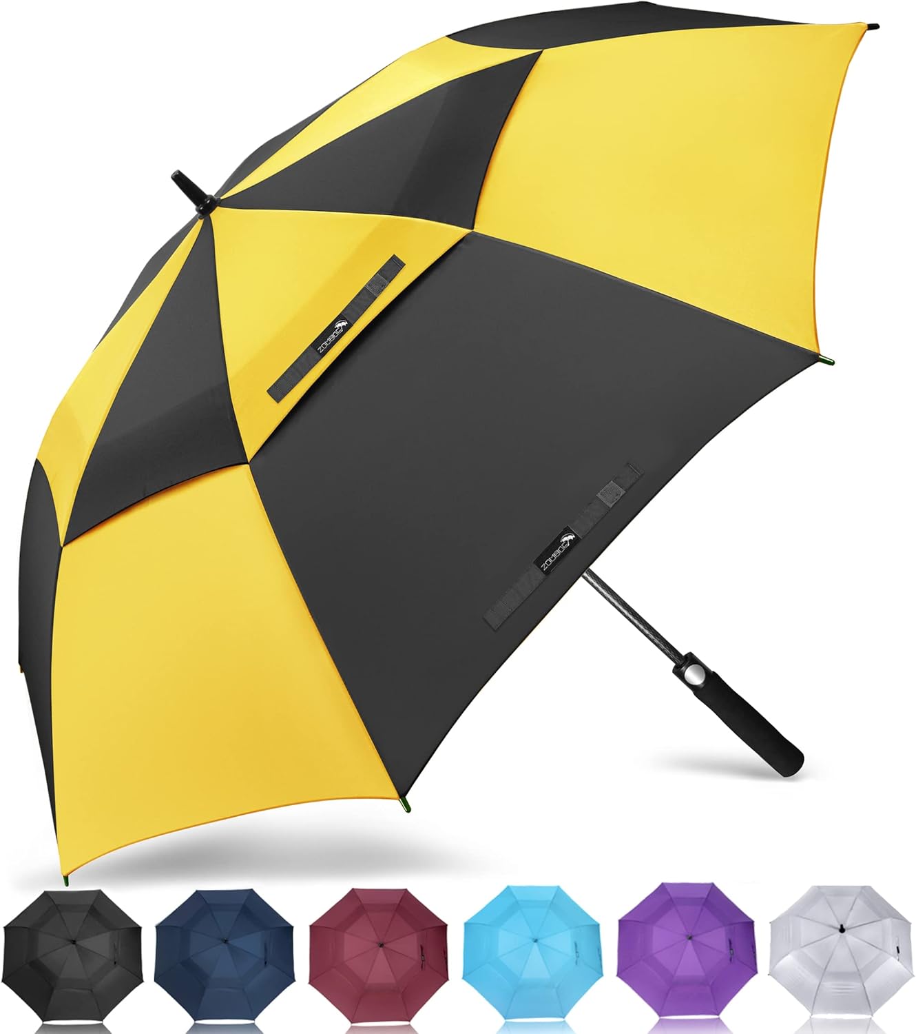 ZOMAKE Golf Umbrella Windproof, Extra Large Oversized Heavy Duty Double Canopy for Rain, Sports Games & Push Cart(51/54/62/68/72Inch)