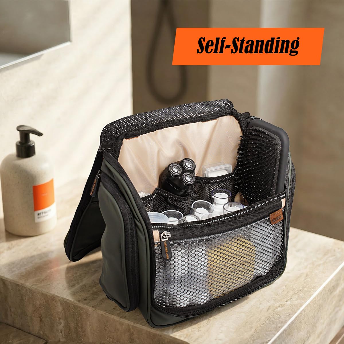 WELKINLAND 13-Pocket Hanging Toiletry Bag, Large Mens Toiletry Travel Bag