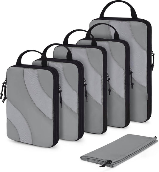 BAGSMART Compression Packing Cubes, 6 Set/4 Set/2 Set Travel Packing Cubes for Carry on Suitcases, Compression Suitcase Organizers Bag Set & Travel Cubes for Luggage, Lightweight Packing Organizers