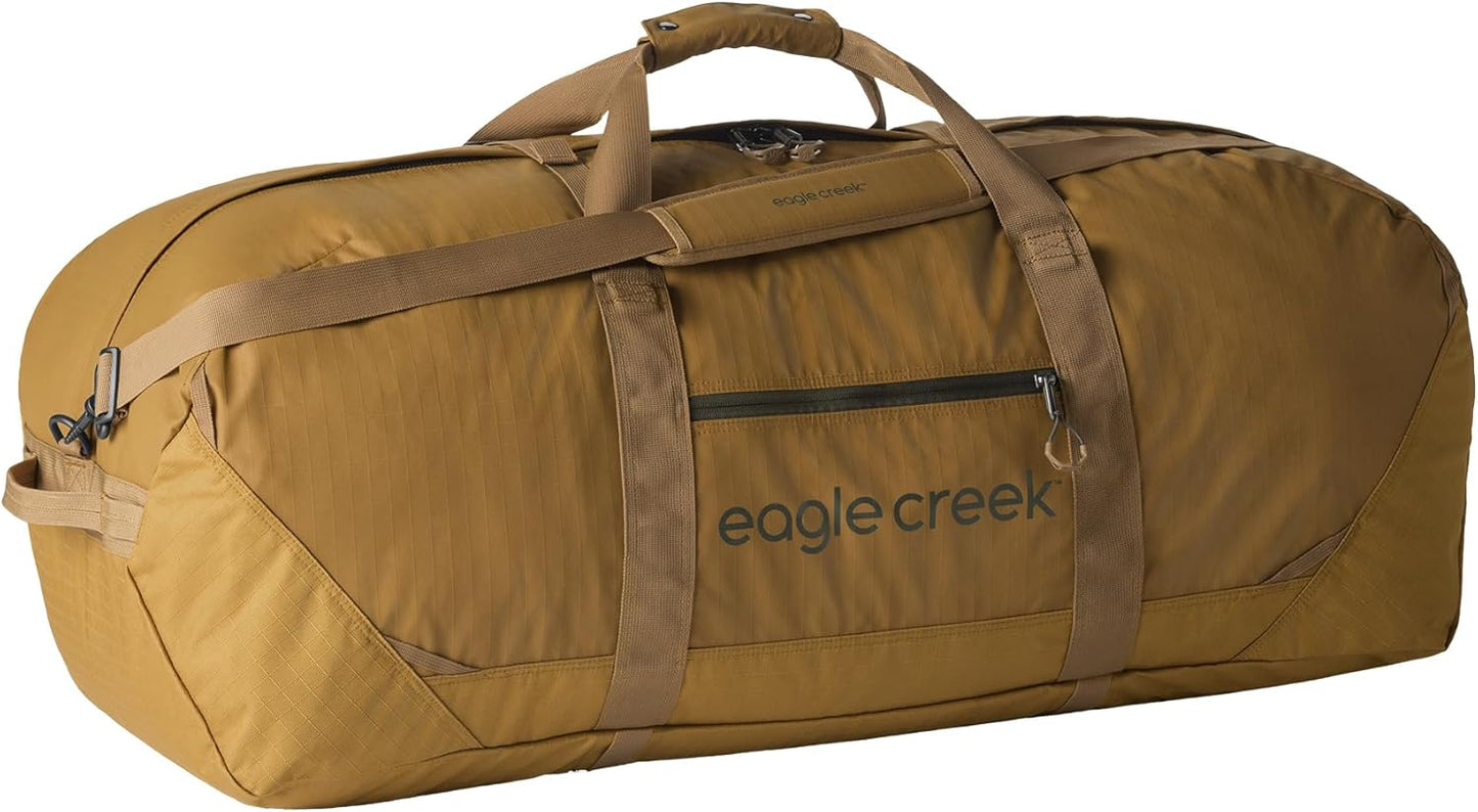 Eagle Creek No Matter What Duffel Bag - Eco Friendly Duffel for Sustainable Travel - Adjustable Shoulder Strap - Multiple Carry Options - Easy to Store - Safari Brown - 110L