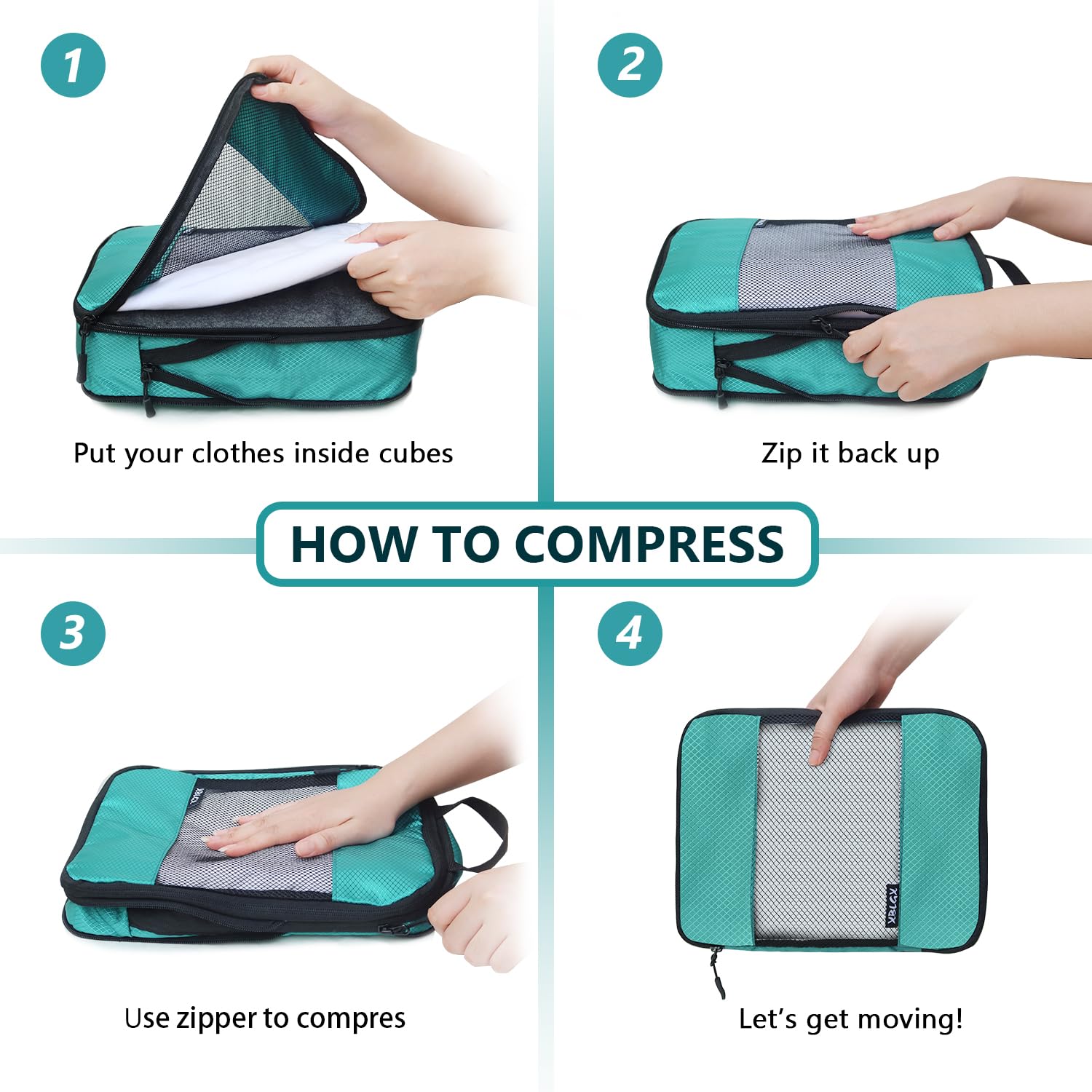 Compression Packing Cubes for Suitcases,5 Set Travel Essentials, Lightweight Luggage Organizer