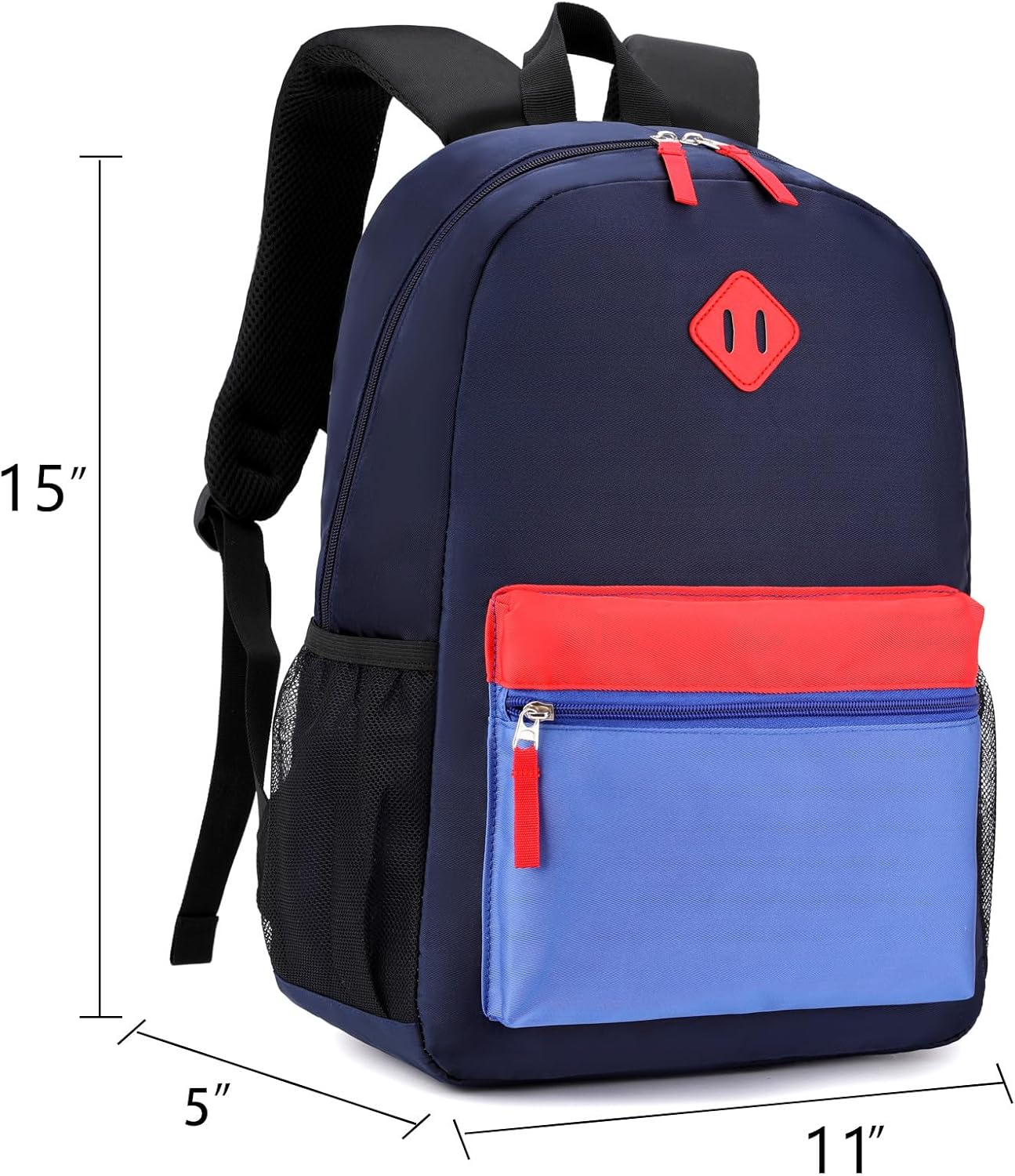 Toddler Backpack, Preschool Backpack for Kids Boys and Girls Kindergarten Preschool Bookbag with Chest Buckle 3-6Years (Navy Blue, Medium-15inch)