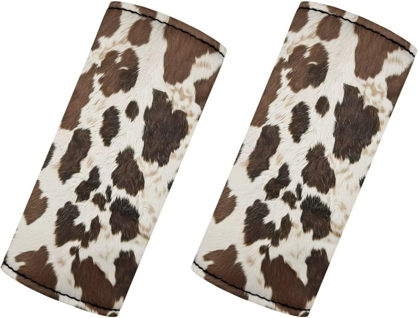 Brown Spot Luggage Handle Wraps for Suitcase Cute Cow Spot Travel Bag Luggage Suitcase Handle Grip Covers Reusable Door Handle Protection