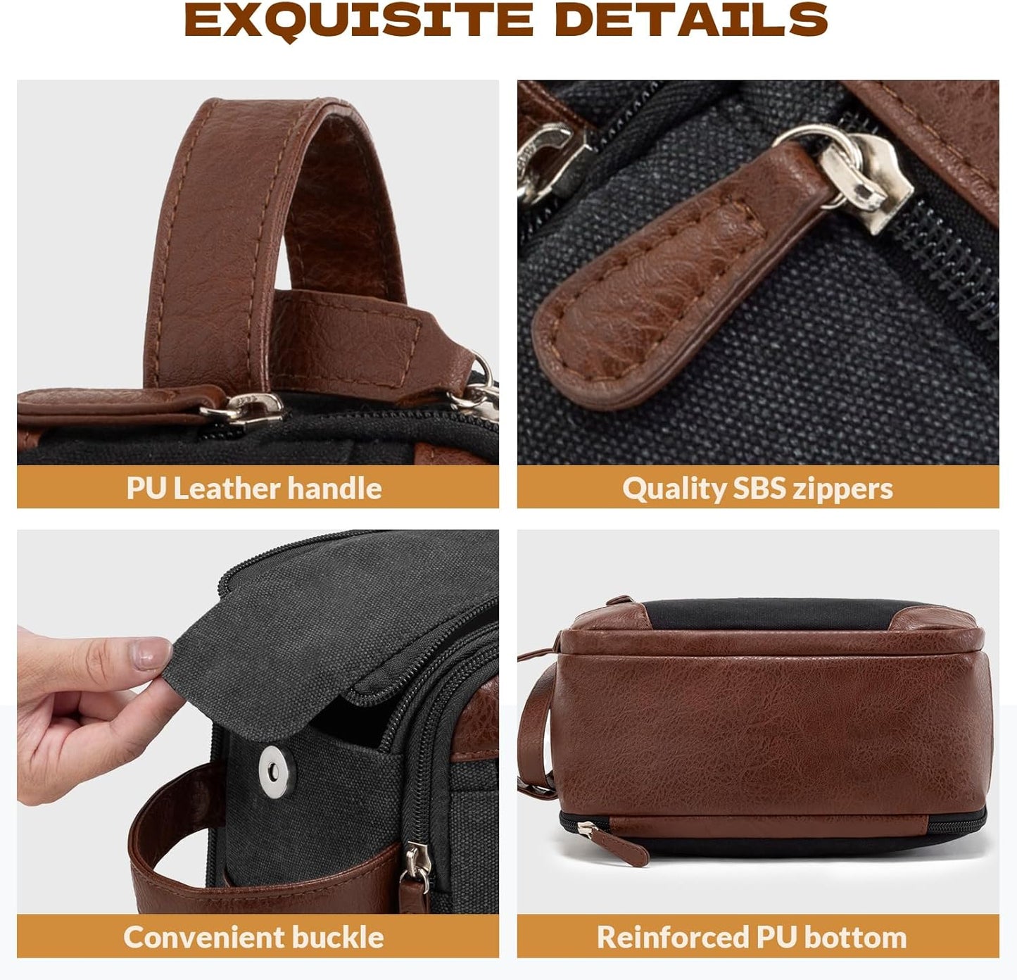 Travel Toiletry Bag for Men - Canvas Toiletries Bag with Multiple Pockets Large Hanging Travel Kit Bag for Toiletries Essentials Accessories - Dark Grey