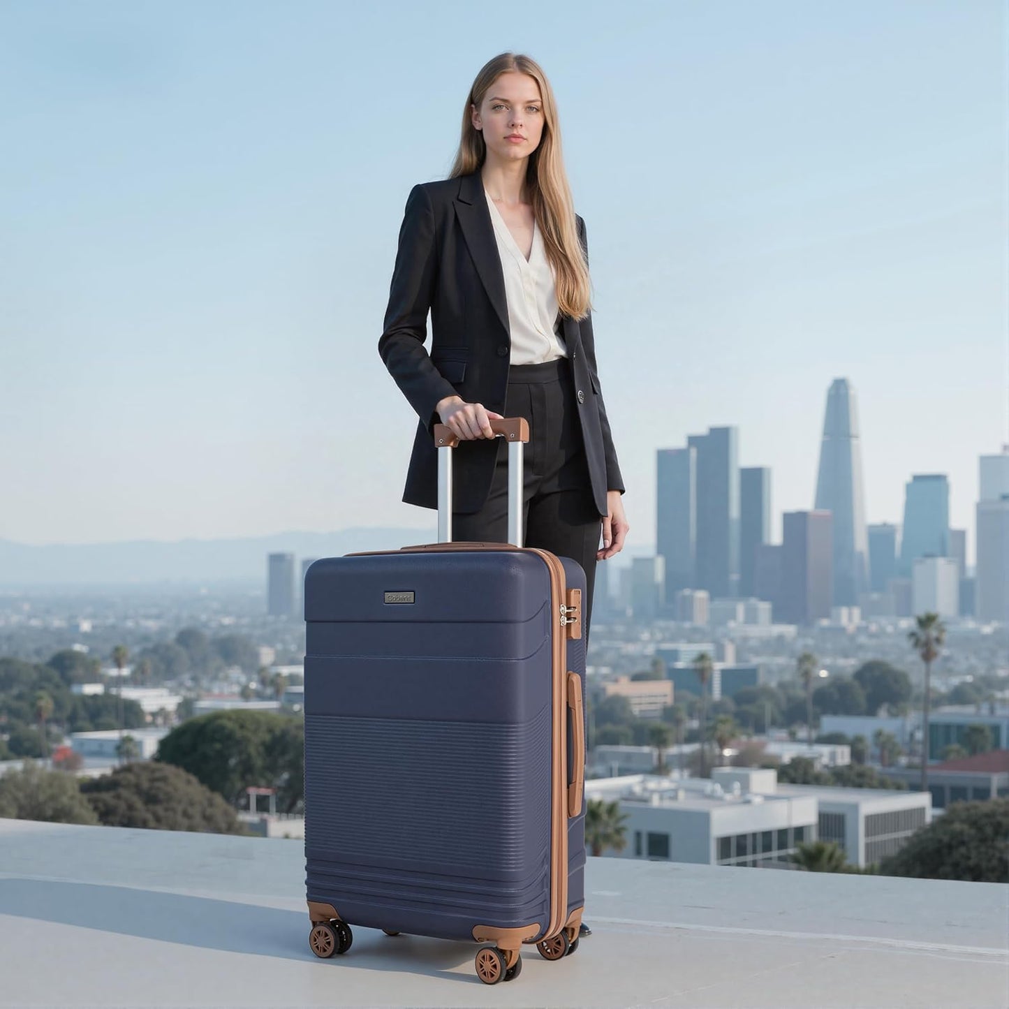 Luggage Sets 5 Piece with Spinner Wheels, Lightweight Hardshell Suitcases Set with Lock for Men and Women, Carry on Luggage Travel Set with Durable ABS Hard Case