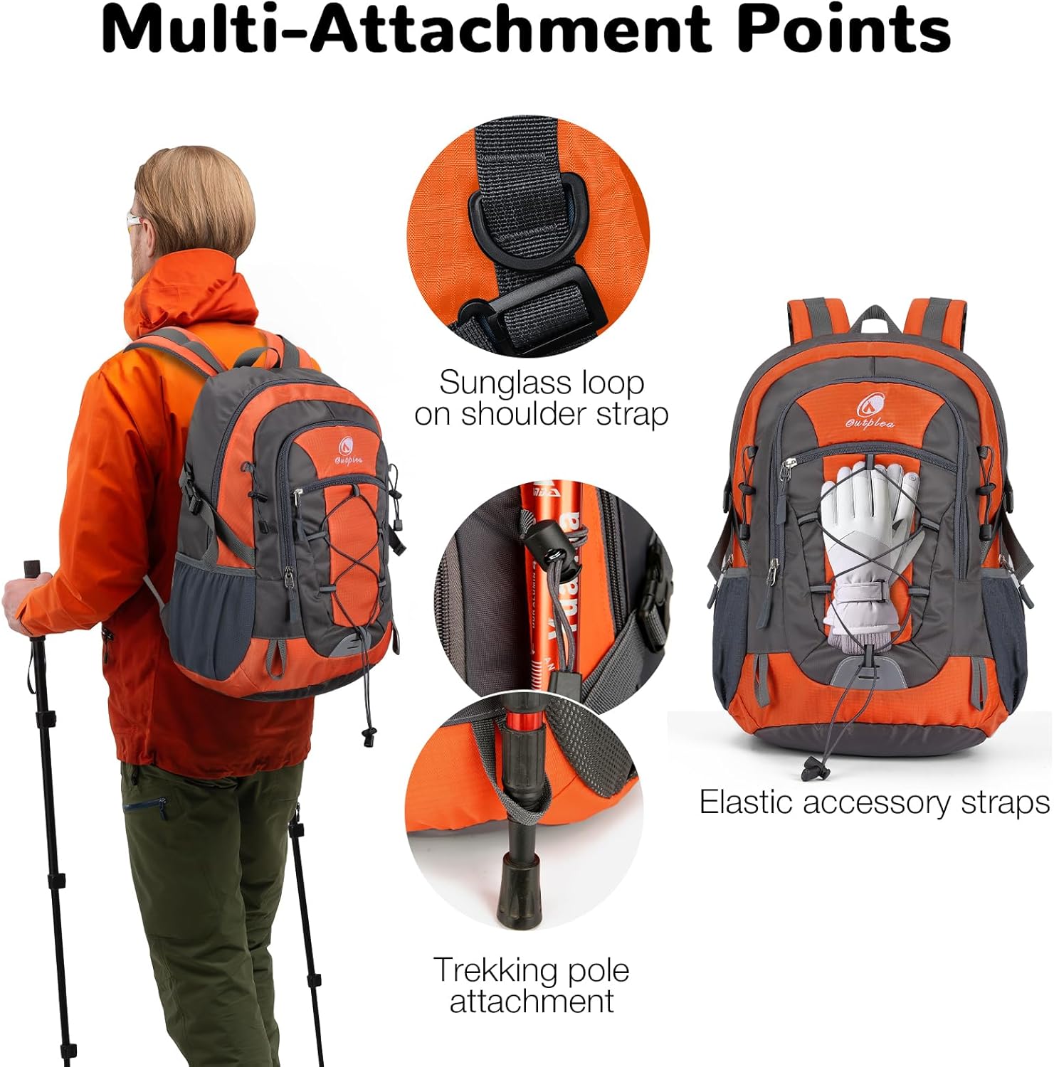25L Small Hiking Backpack Daypack for Men Women, Waterproof Outdoor Backpack with Chest Strap for