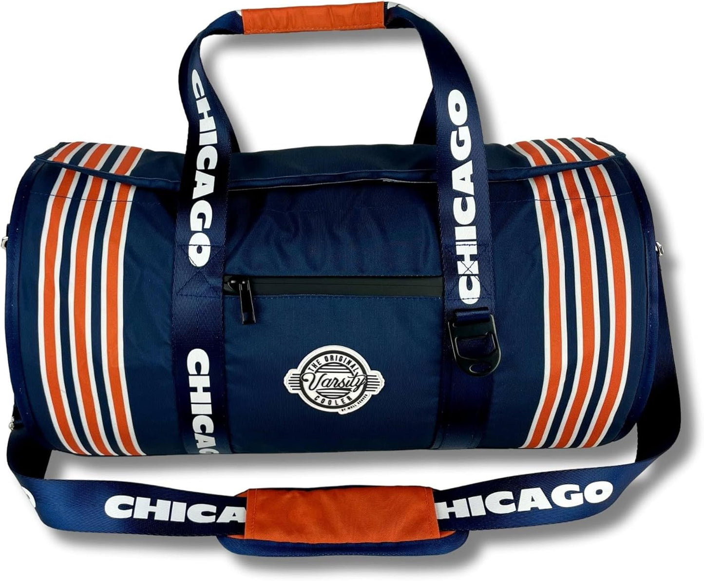 Varsity Cooler Chicago Travel Party Duffel & Cooler – 30 Can Leakproof Insulated Tote Bag, Waterproof Soft compartment for Tailgating, Golf, Beach, Carry-On Luggage & Outdoor Sports