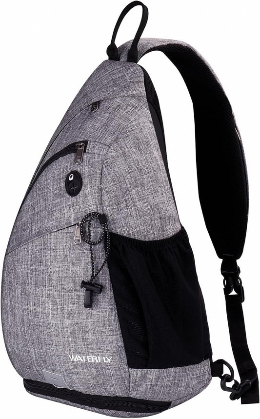 WATERFLY Sling Bag Crossbody Backpack: Over Shoulder Daypack Casual Cross Chest Side Pack