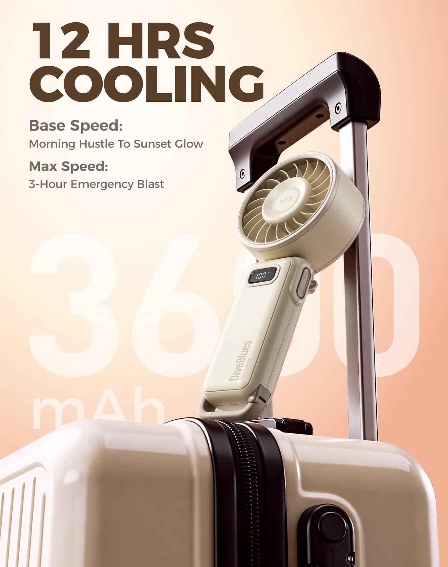 Diveblues Portable Handheld Fan D6036 Cream