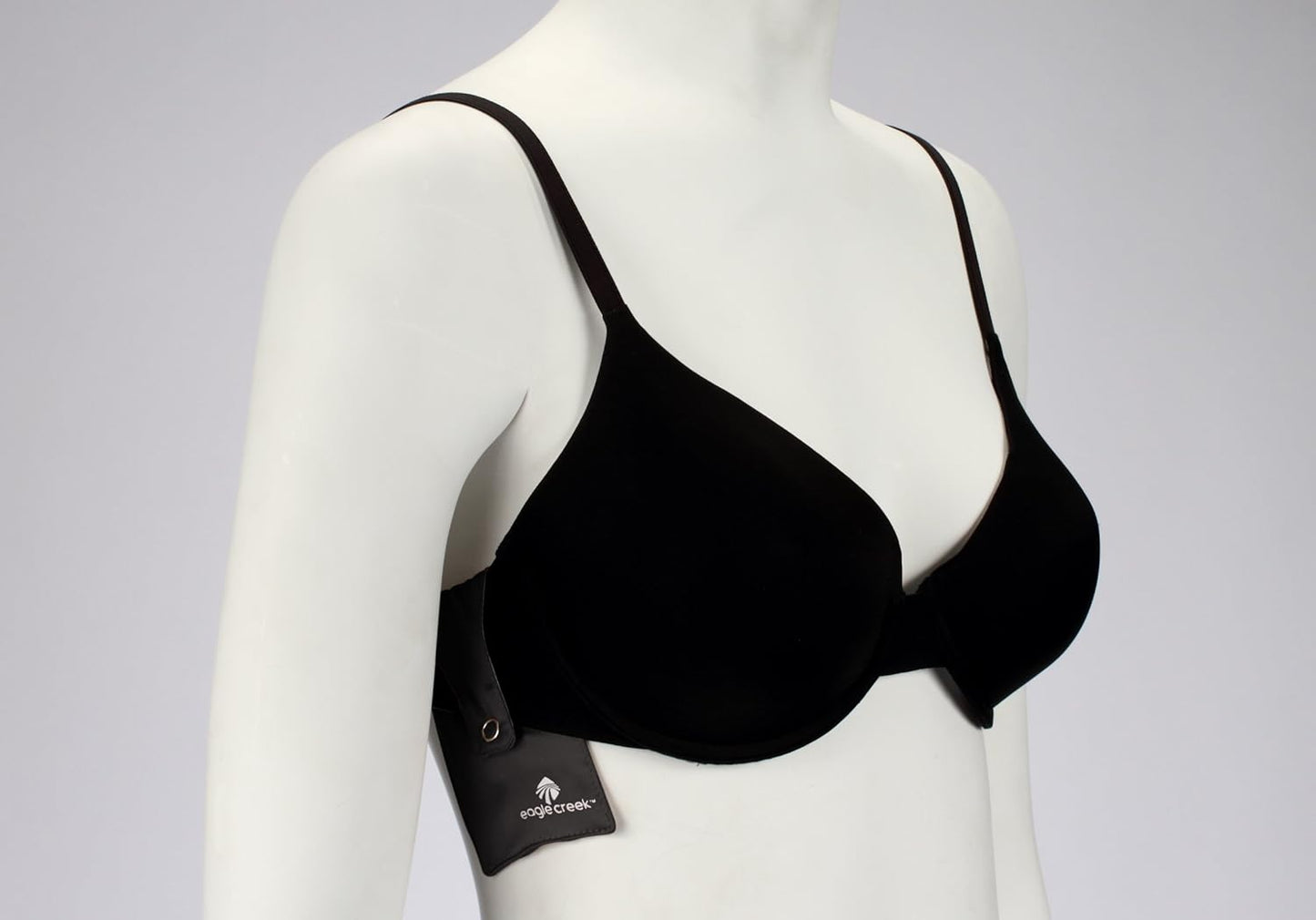 eagle creek Silk Undercover Bra Stash Travel Wallet to Keep Money and Credit Cards Secure - Breathable Silk with Moisture Resistant Lining, Black