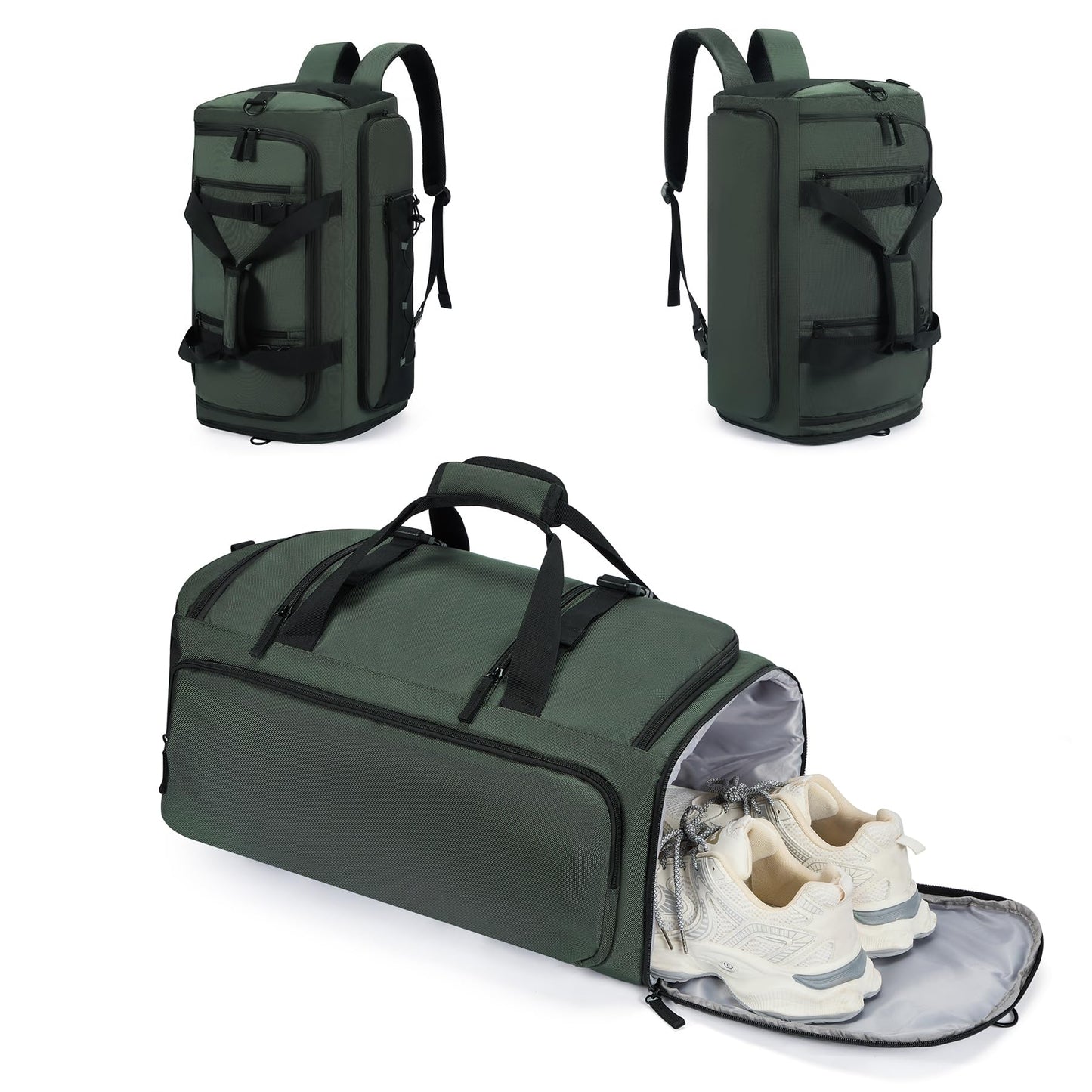 CLUCI Gym Bag for Men & Women, 35L Convertible Travel Sports Duffel Backpack with Shoe Compartment
