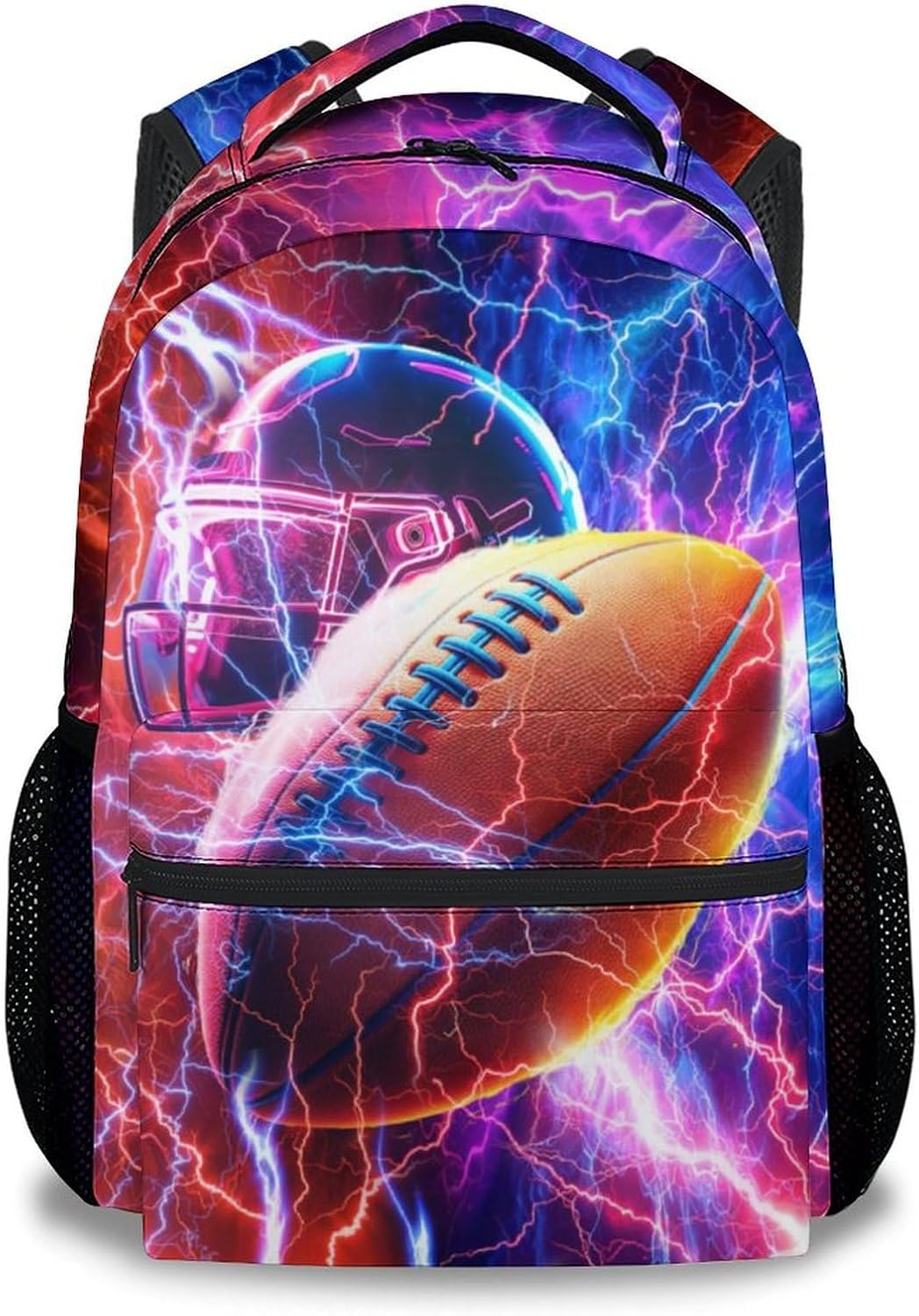 Kids Backpack for School - 17 Inch Cool Football Backpacks for Football Players - Lightweight Boys Bookbag for Middle School, Elementary